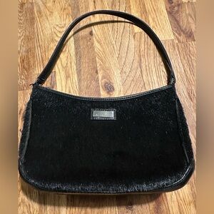 Jim Thompson Black Haircalf Shoulder Bag with Subtle Plaque